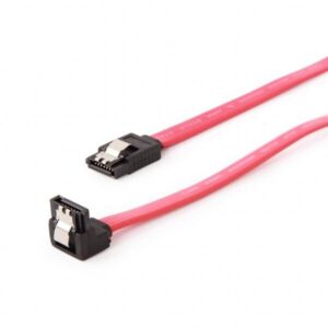 Cablu date Gembird S-ATA 3 (T) la S-ATA 3 (T) in unghi drept metal clips 50cm CC-SATAM-DATA90