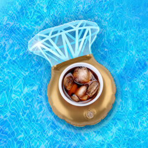 Set 3  colaci gonflabili pentru pahare- Bling Ring | BigMouth Inc