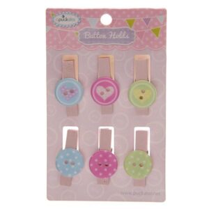 Set 6 carlige Button Polka Dot & Heart | Puckator