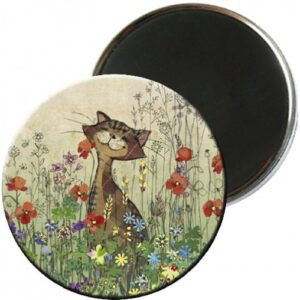 Magnet - Chat Coquelicot | Kiub