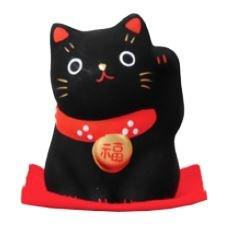 Lucky Cat Black 4 cm |