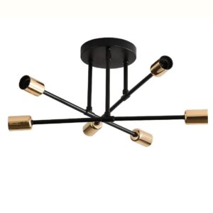 Lustra Techstar® BG06 Negru Mat cu Auriu Satinat