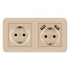 Priza Dubla De Perete cu 2 Porturi USB Techstar® TS-PC