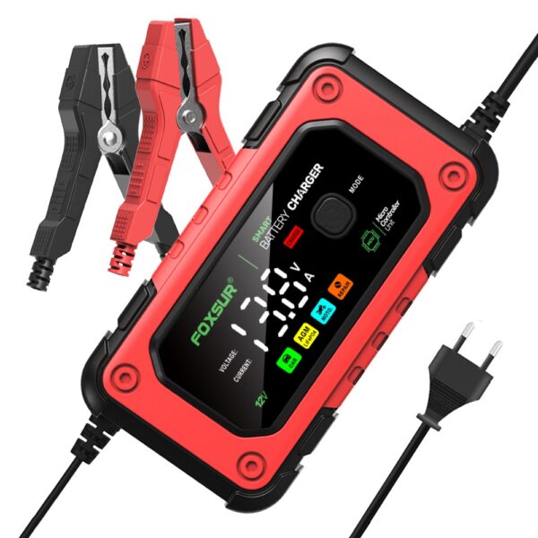 Redresor Auto Digital FOXSUR 12V 7A cu Ecran LED