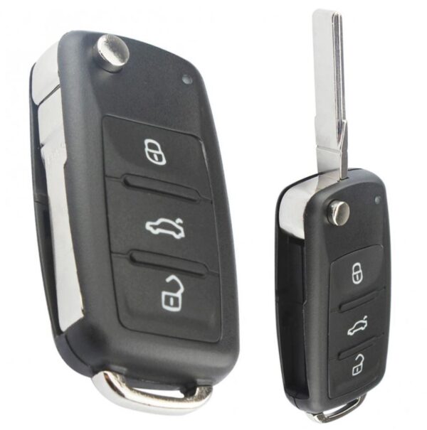 Carcasa cheie auto Techstar tip briceag cu 3 butoane pentru Volkswagen – model pliabil