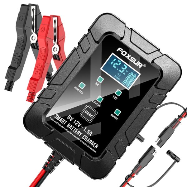 Incarcator inteligent baterie auto si moto FOXSUR 6V/12V