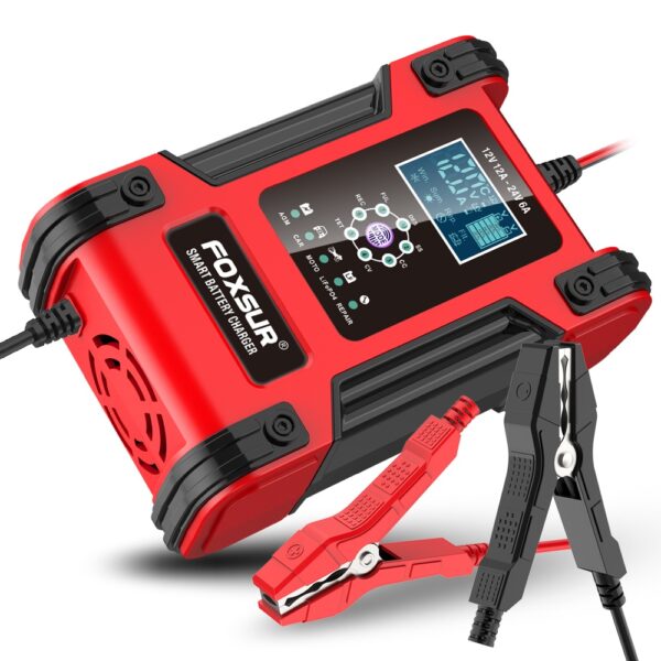 Incarcator Redresor baterii auto-moto inteligent FOXSur FBC122412D